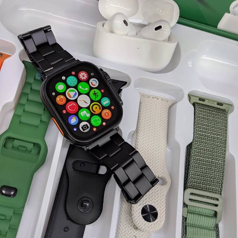 Smartwatch WS 80 Ultra 2 +Fone bluetooth com 7 Pulseiras