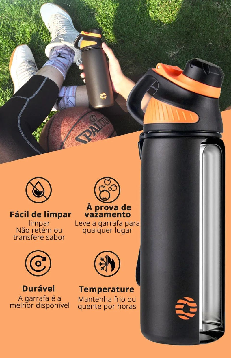 Garrafa Térmica Esportiva 1 Litro com Tampa Magnética – Alta Performance Outdoor