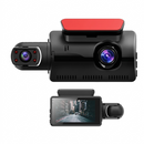 Dash Cam Veicular HD Dupla Frontal e Interna Automotiva com Gravação em Loop