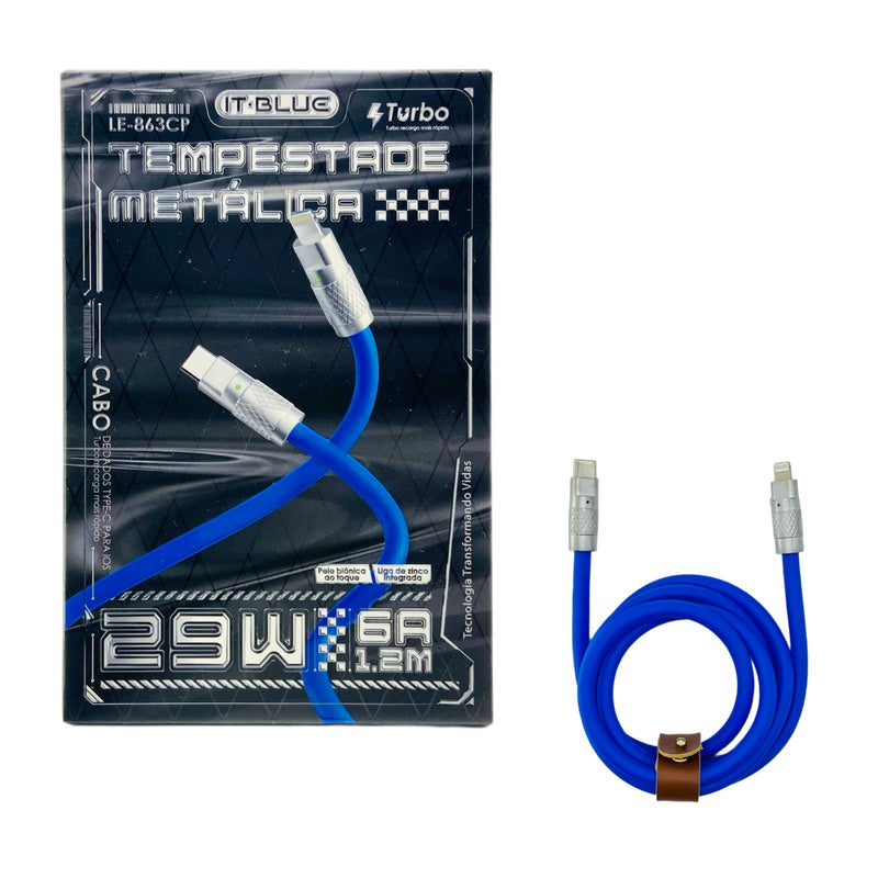 Cabo Tipo C  Lightning Tempestade Metálica LE-863CP