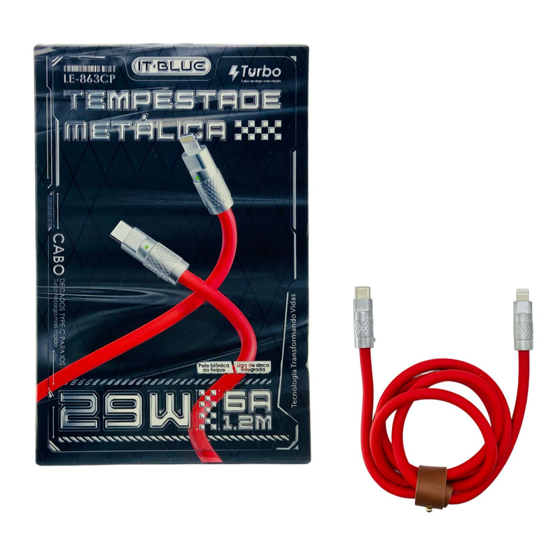 Cabo Tipo C  Lightning Tempestade Metálica LE-863CP