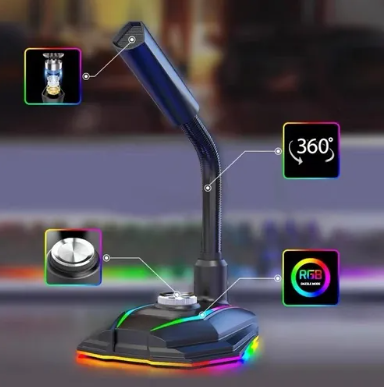 Microfone Gamer Lelong Para Computador Com Cabo 1.3 Metros LE-919