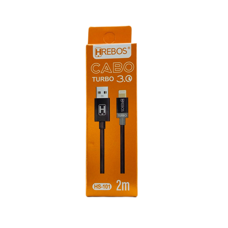 Cabo Hrebos Para Lightning 2 Metros Turbo Preto HS-101