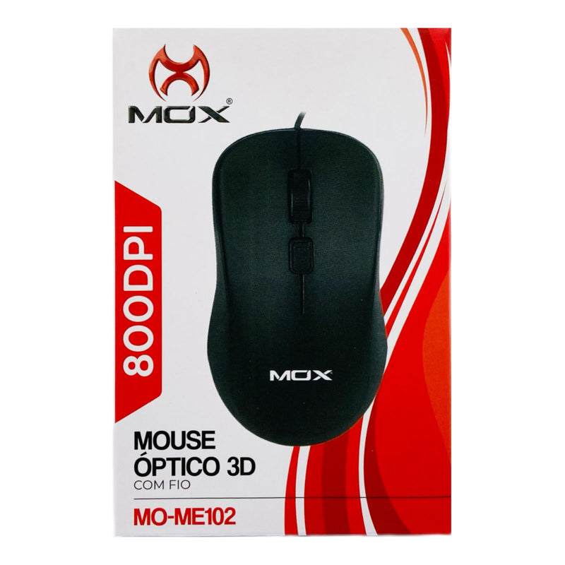 Mouse Óptico com Fio 800DPI Plug e Play Ergonômico USB para Notebook e PC – Alta Precisão