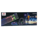 Kit Gamer Teclado Mouse Headset e Mouse Pad com Iluminação LED, USB, Som Estéreo e DPI Ajustável