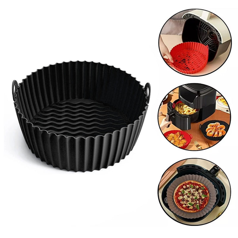 Forma de Silicone Flexível Reutilizável Antiaderente para Air Fryer