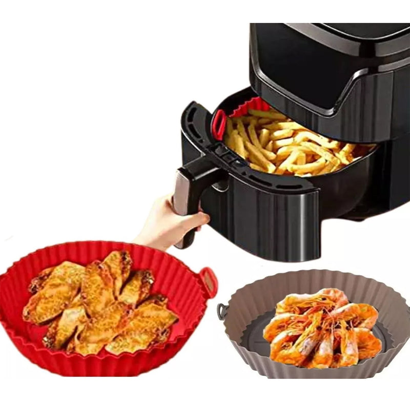 Forma de Silicone Flexível Reutilizável Antiaderente para Air Fryer