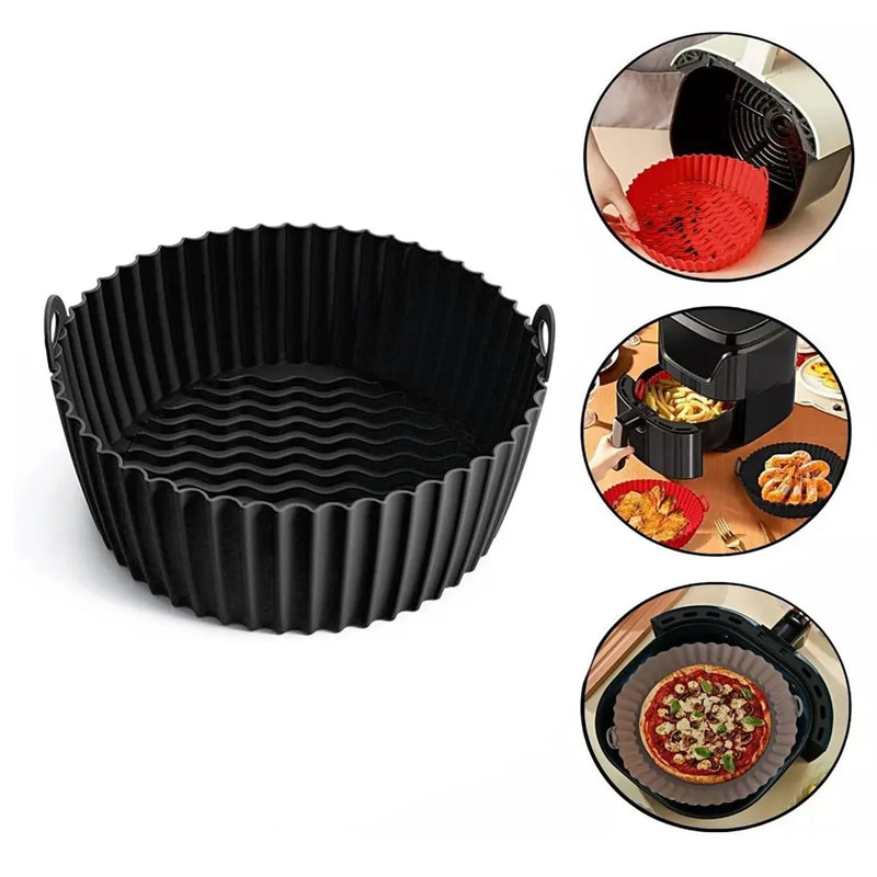 Forma de Silicone Flexível Reutilizável Antiaderente para Air Fryer