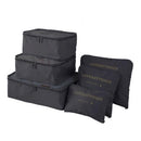 Kit 6 Sacos Organizador De Roupas Para Mala De Viagem Preto