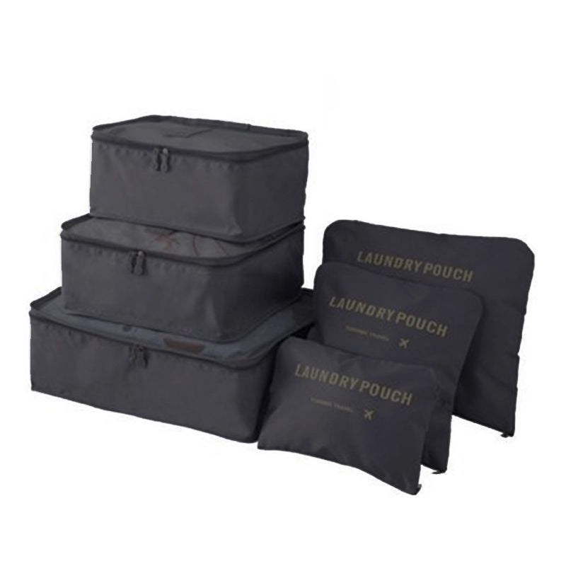 Kit 6 Sacos Organizador De Roupas Para Mala De Viagem Preto