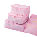 Kit 6 Sacos Organizador De Roupas Para Mala De Viagem Rosa Claro