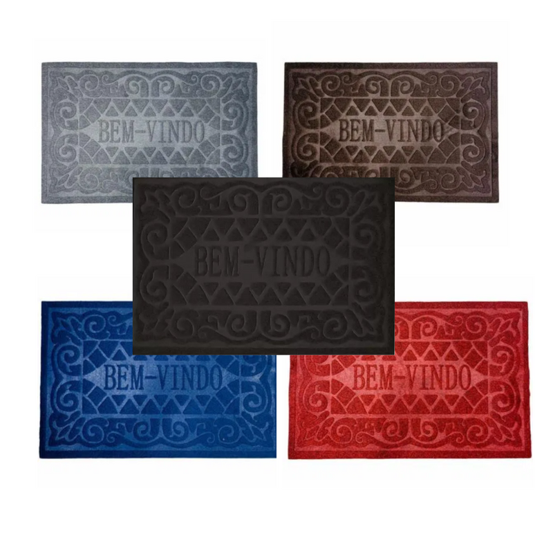 Tapete Capacho de Porta Entrada Bem Vindo 37x57CM