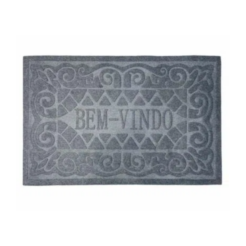 Tapete Capacho de Porta Entrada Bem Vindo 37x57CM