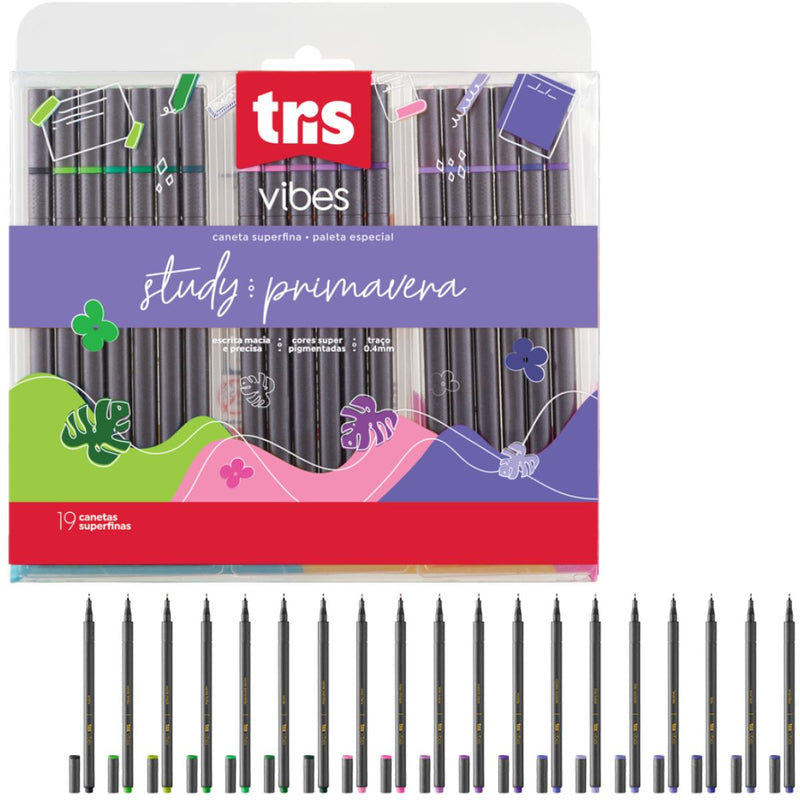 CANETA SUPERFINA VIBES - PRIMAVERA - 0,4MM -  TRIS