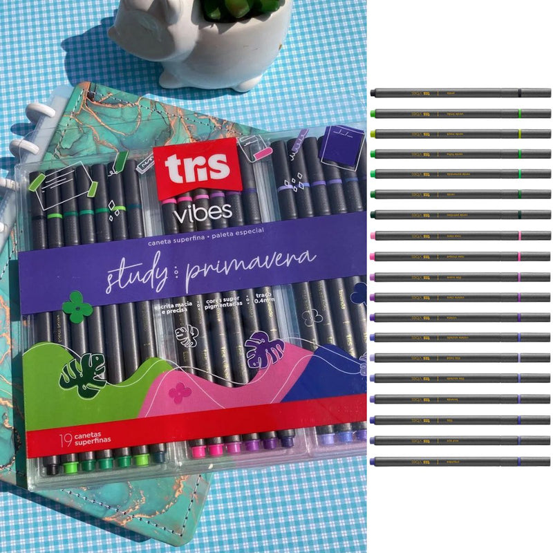 CANETA SUPERFINA VIBES - PRIMAVERA - 0,4MM -  TRIS