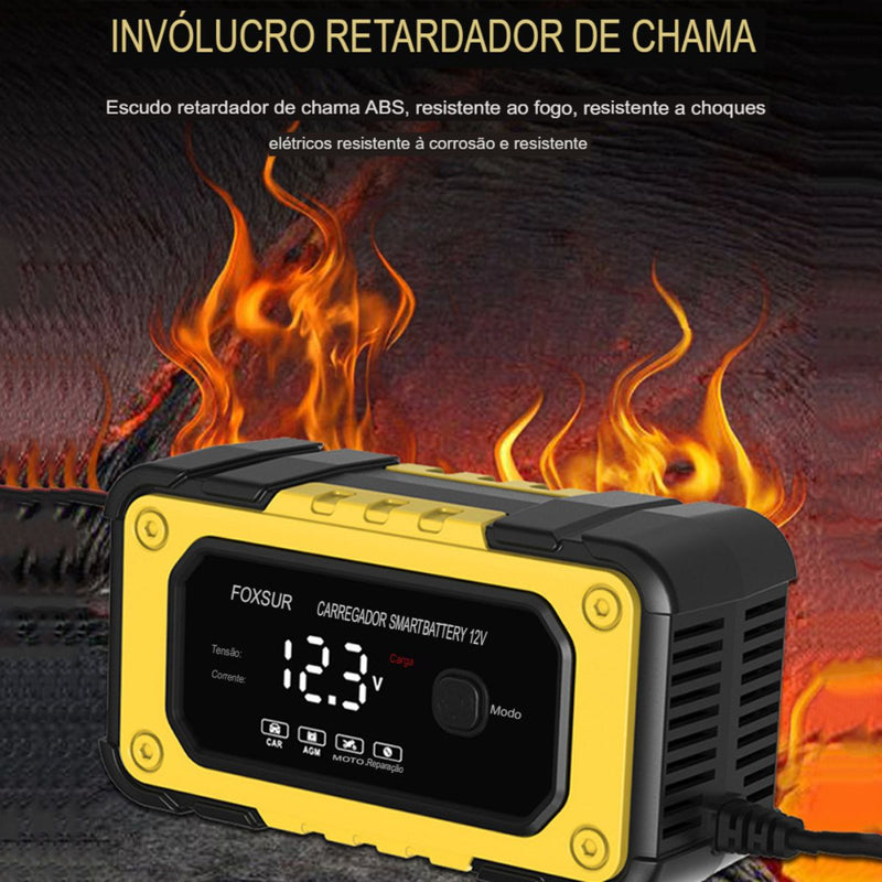 Carregador Automático De Bateria Foxsur 12v/6a Suv Led Truck
