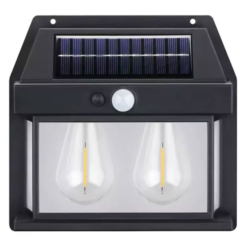 Luminária Arandela com Duas Lâmpadas Rercarregáveis Solar Com Sensor