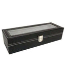 Caixa Estojo Porta 6 Relógios em Couro com Visor Organizador