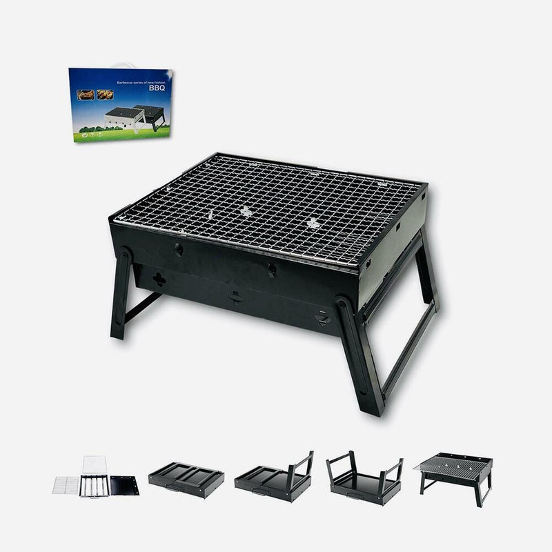 CHURRASQUEIRA PORTÁTIL MINI A CARVÃO COMPLETA GRELHA DOBRÁVEL MALETA CAMPING