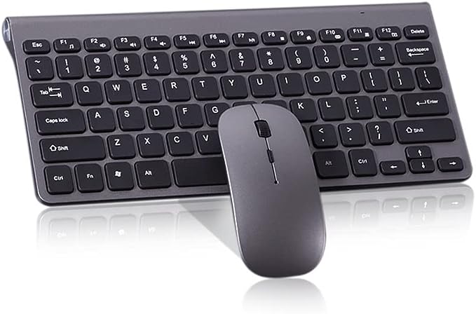Mini Teclado Sem Fio Compacto e Mouse USB Wireless - ABNT2