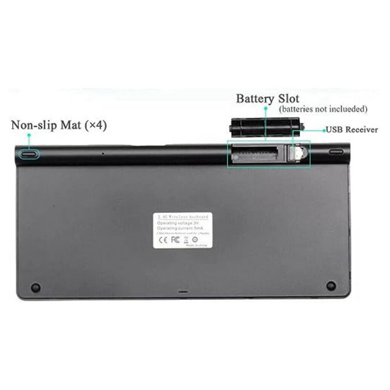 Mini Teclado Sem Fio Compacto e Mouse USB Wireless - ABNT2