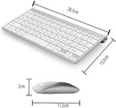 Mini Teclado Sem Fio Compacto e Mouse USB Wireless - ABNT2