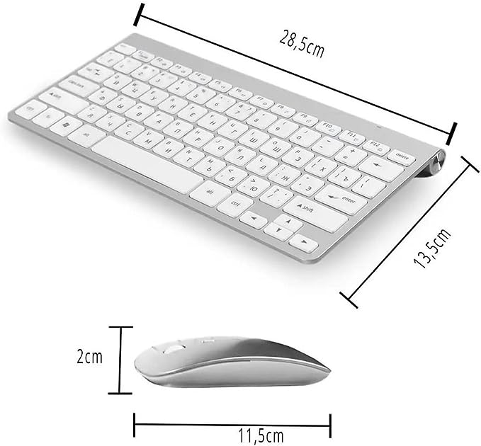 Mini Teclado Sem Fio Compacto e Mouse USB Wireless - ABNT2