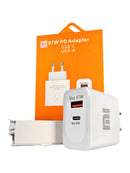 Carregador Completo 67W Turbo Entrada USB + USB-C Branco