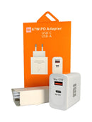 Carregador Completo 67W Turbo Entrada USB + USB-C Branco