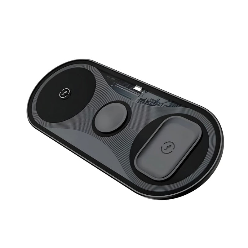 Estação Carregamento Sem Fio Wireless 3 Em 1 Hrebos