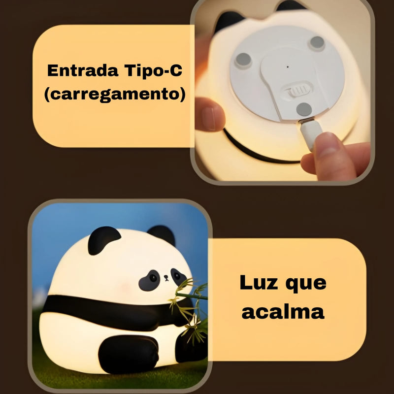Luminária Infantil Led Siliconado Panda
