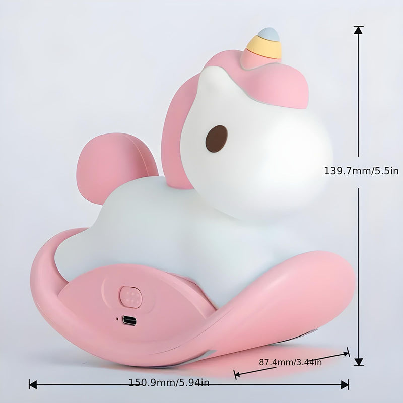 Luminária Infantil Led Siliconado Unicórnio