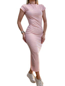 Vestido Feminino Midi Muscle Tee com Fenda Landara