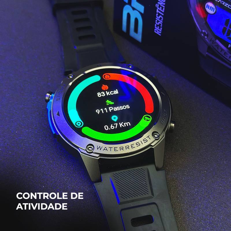 Smartwatch Brave Wearzone – Resistência Militar, GPS Duplo e 170 Modos Esportivos