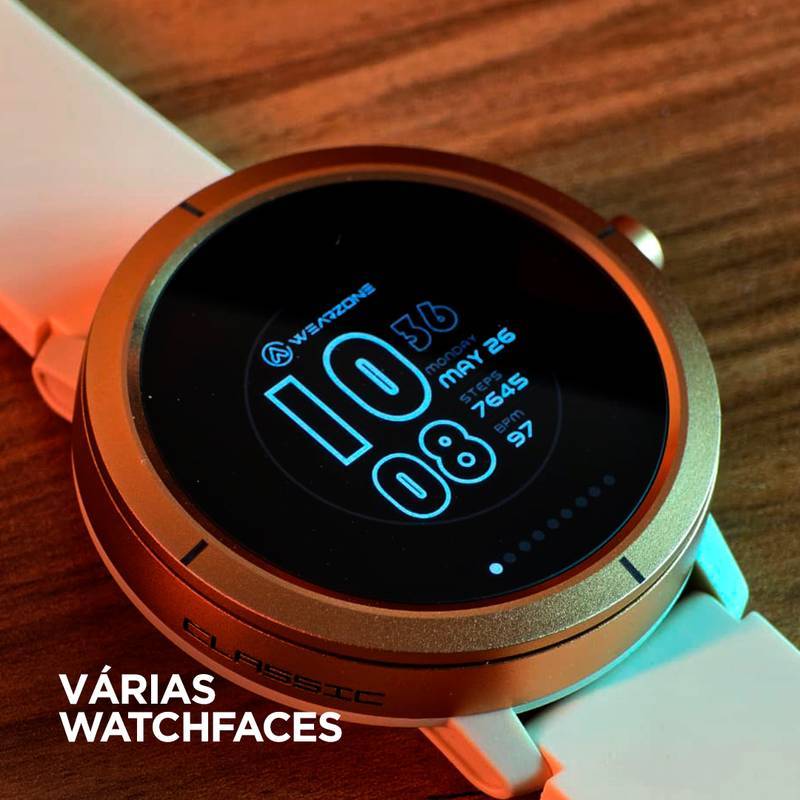 Smartwatch Wearzone Flare, GPS, 5ATM Aprova de água do mar, Resistência IP69k.