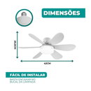 Ventilador de Teto Silencioso Econômico com Luz Led Lâmpada