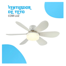 Ventilador de Teto Silencioso Econômico com Luz Led Lâmpada